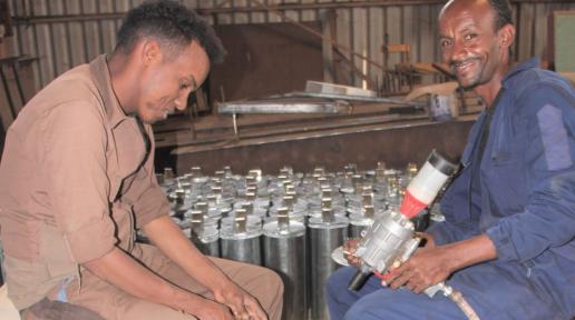 Hand washstands are manufactured to be distributed at the National Confederation of Eritrean Workers (NCEW) in Asmara. 