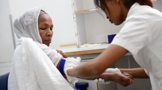An Eritrean patent receiving treatment  